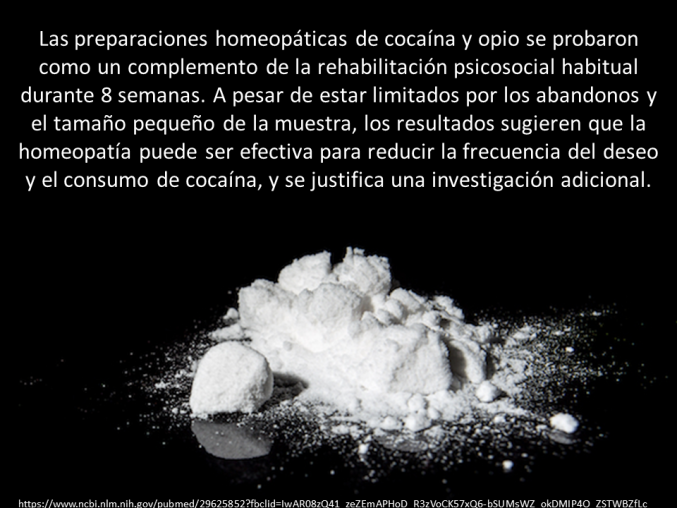 LA HOMEOPATIA Y EL DESEO DE COCAINA